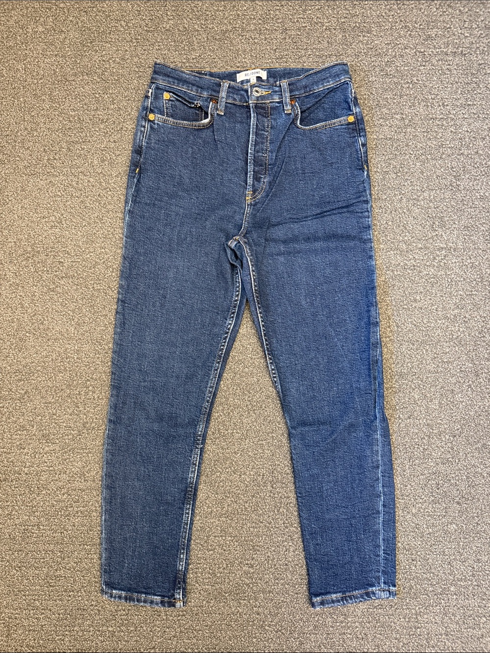 RE/DONE 90s High Rise Ankle Crop in Dark Rinse